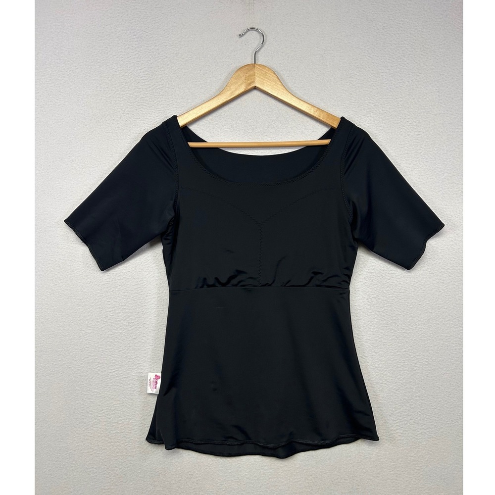 Compression Recovery Wear Ease Women Large Black Short Sleeve Scoop Neck Top 915